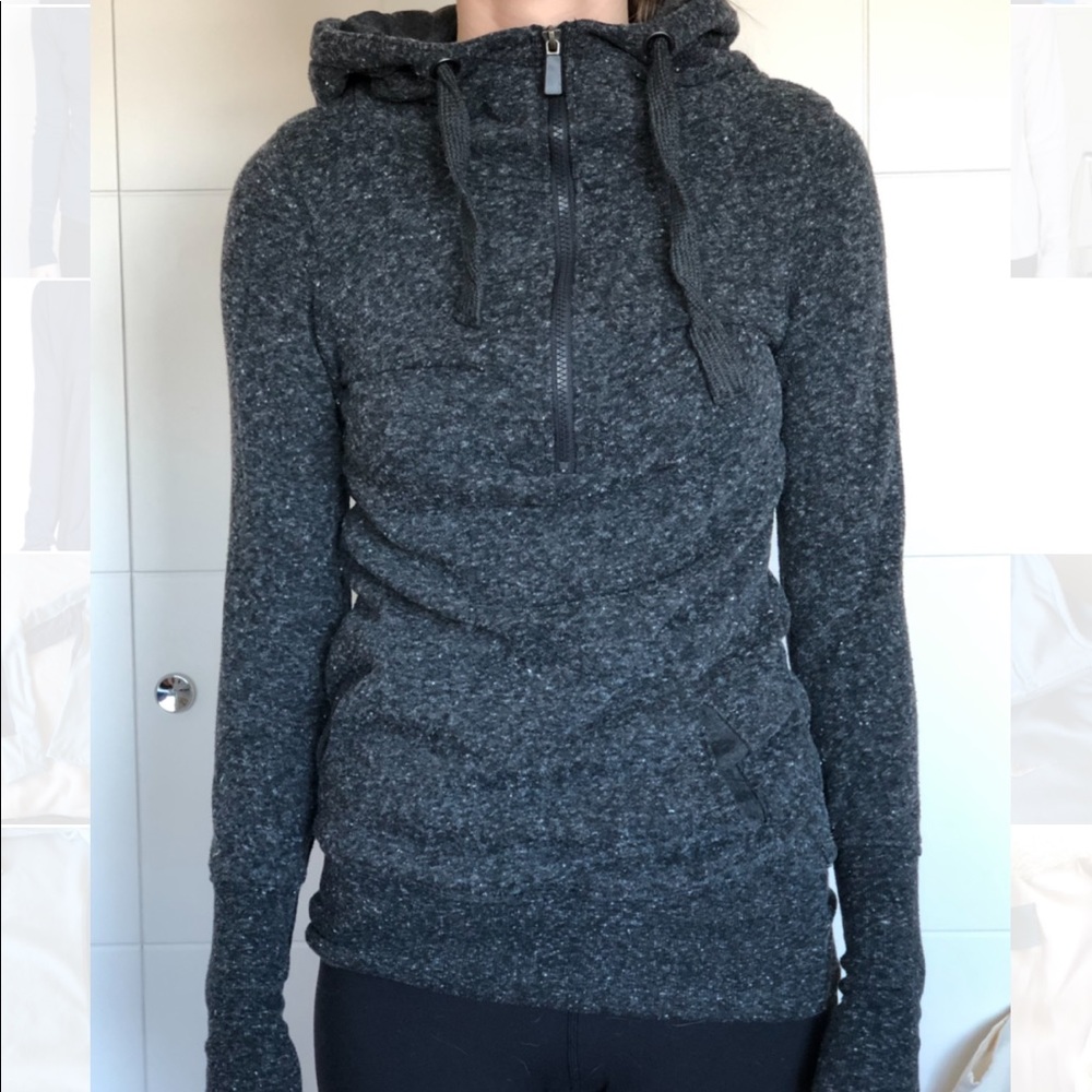 3/4 zip comfy grey sweatshirt